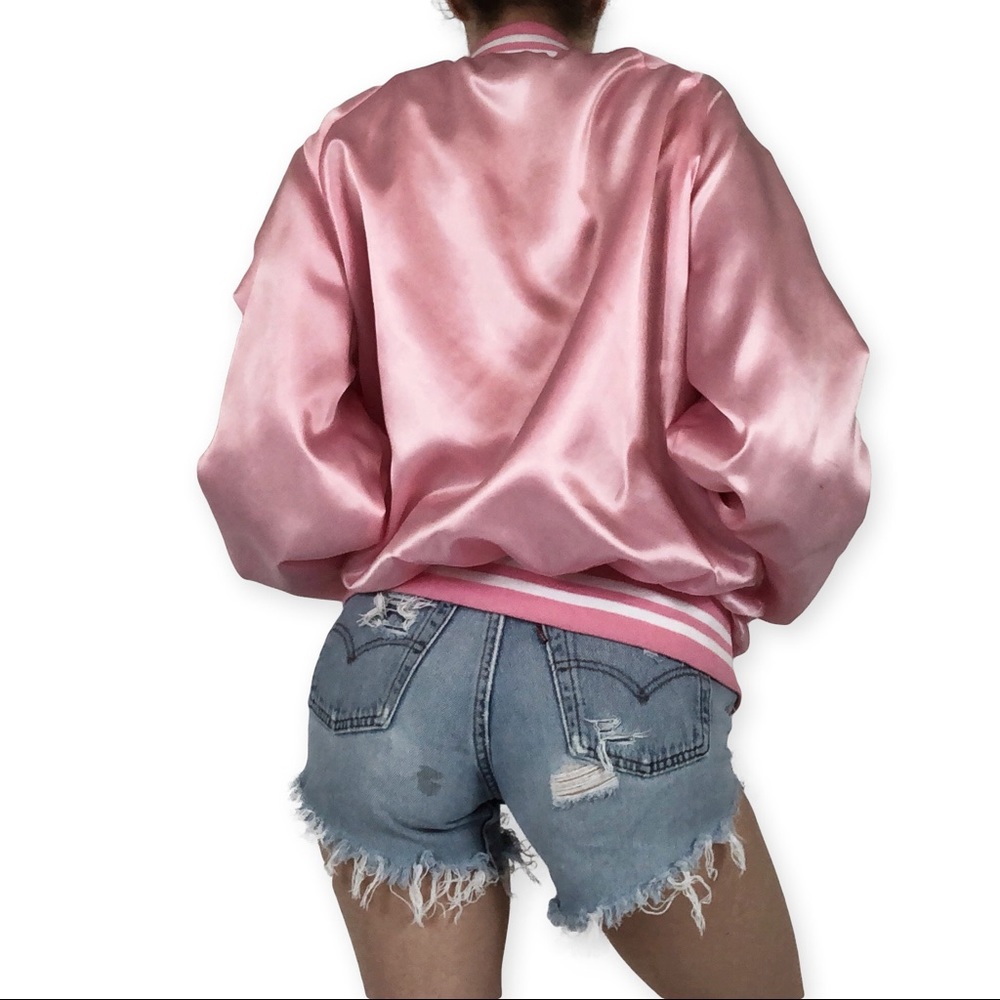 SOLD🌸RARE Vtg 80s Budweiser Satin Bomber Jacket🌸 - Picture 3 of 5